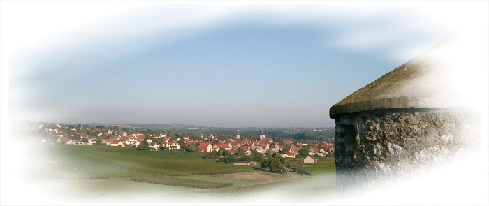 Gundersheim umringt von Rebhügeln Gundersheim umringt von Rebhügeln